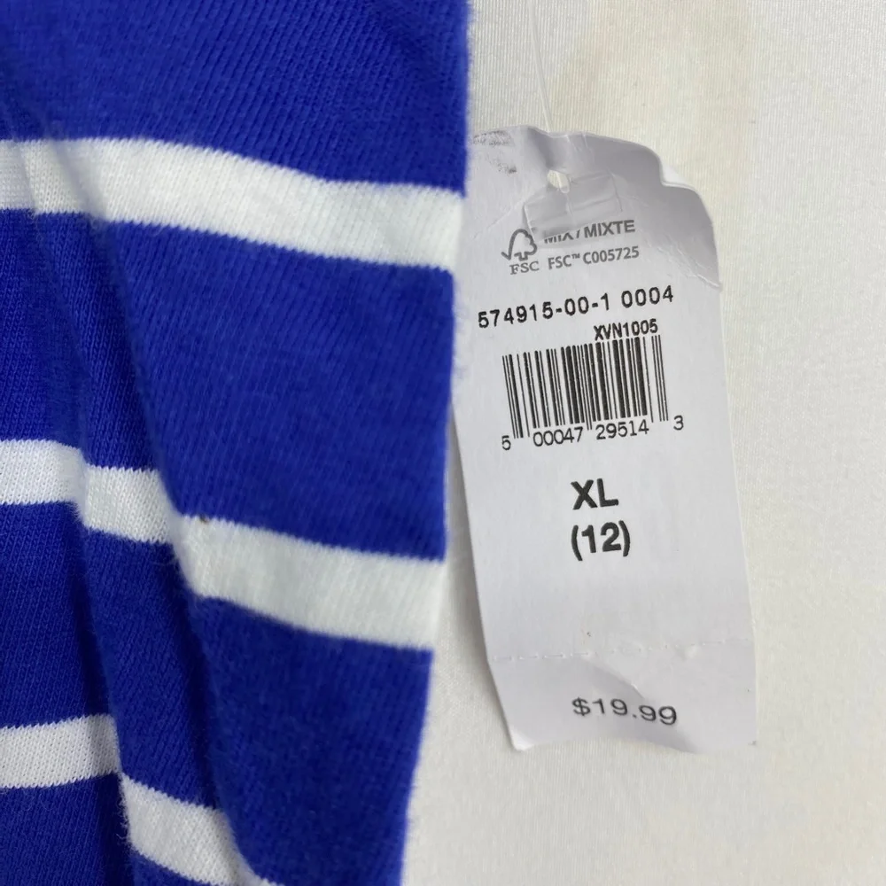 Gap Kids Girls XL Tank Top Blue White Stripes One in a Melon Spaghetti Straps